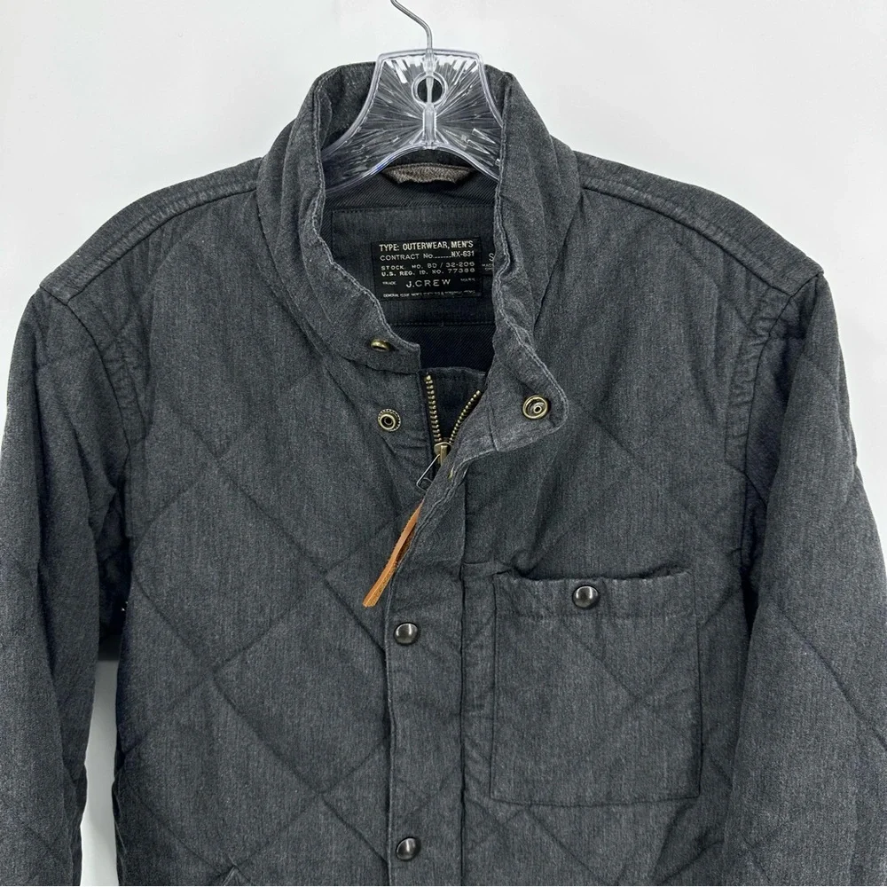 J. Crew Sussex Quilted Jacket Black Gray Size S